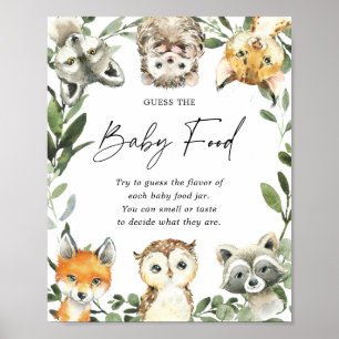 Woodland Baby Shower Guess The Baby Food Sign
