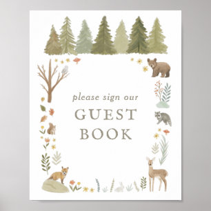 Woodland Baby Shower Guest Book Sign
