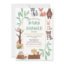 Woodland baby shower invitation 