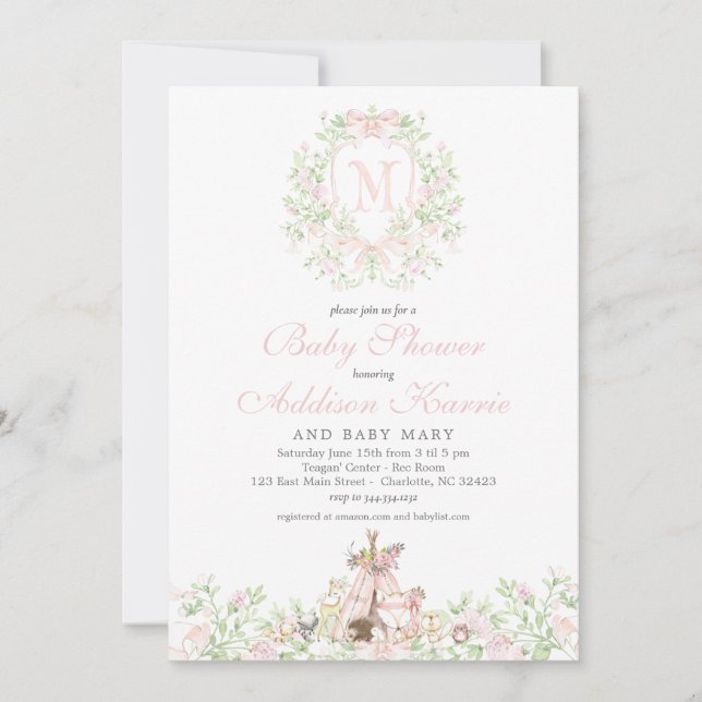 Woodland Baby shower invitation (Front)