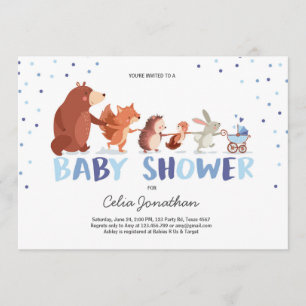 Woodland Baby Shower invitation Boy Forest Animals