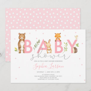 Woodland Baby Shower Invitation Forest Animals