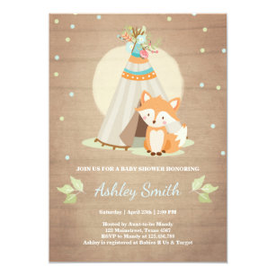 Woodland Fox Baby Shower Invitations 4