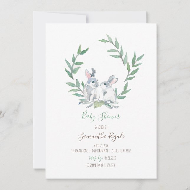 Woodland Baby Shower Invitation Gender Neutral (Front)