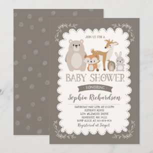 Woodland Baby Shower Invitation Whimsical Shower