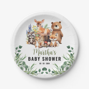 Woodland Baby Shower Invitation   Woodland animals Paper Plate