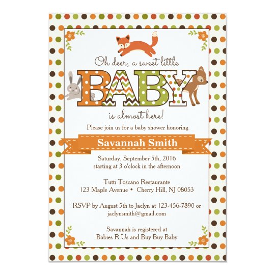 Woodland Baby Shower Invitations - Woodland Animal