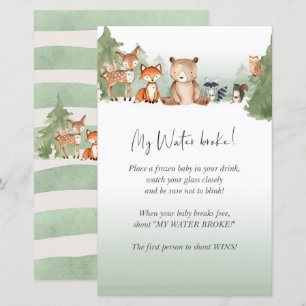 Woodland Baby Shower Mini Sign My Water Broke!