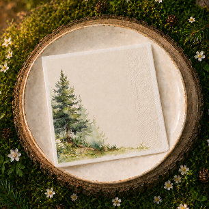 Woodland Baby Shower Napkin • Neutral Forest