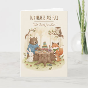 Woodland Baby Shower Our Hearts Are Full Forest Card