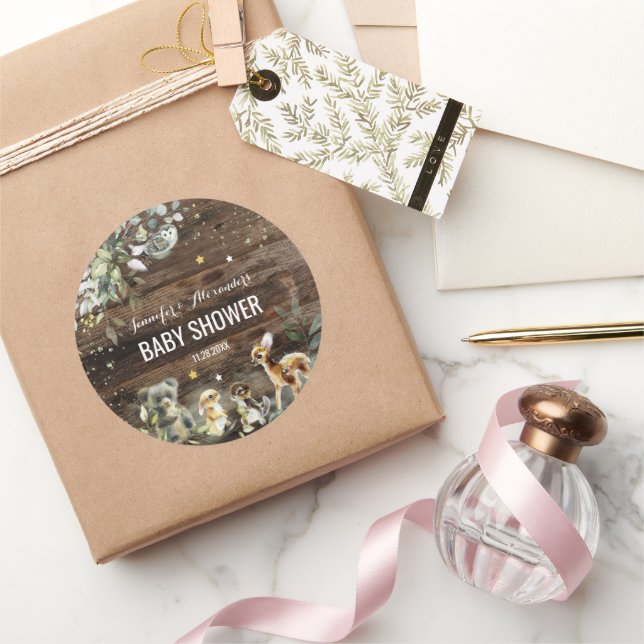 Woodland Baby Shower Sticker (Gifting)