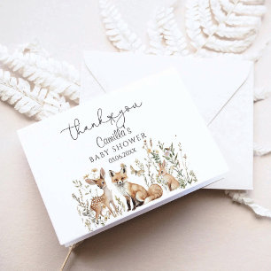 Woodland Baby Shower Thank You Card