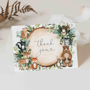 Woodland Baby Shower Thank You Card
