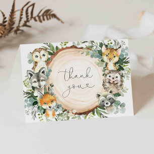 Woodland Baby Shower Thank You Card