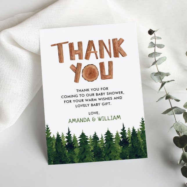 Woodland Baby Shower Thank You Card (Creator Uploaded)