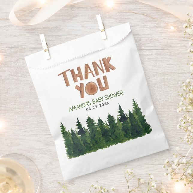 Woodland Baby Shower Thank You  Favour Bag (Clipped)