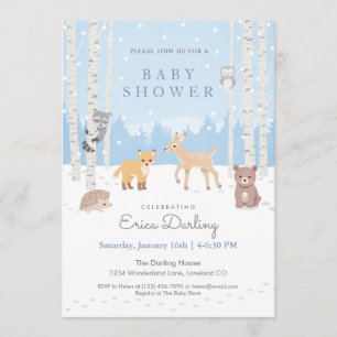 Woodland baby shower theme   winter forest program