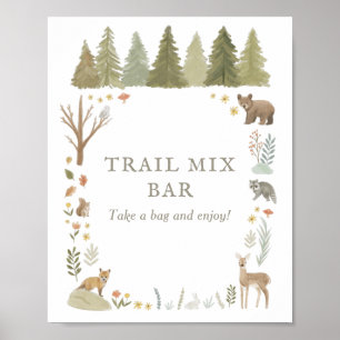 Woodland Baby Shower Trail Mix Bar Sign