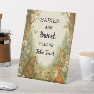 Woodland Baby Shower Treat Table Forest Animals Pedestal Sign