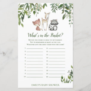 Woodland Baby Shower - Whats in Basket