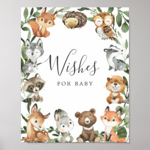 Woodland Baby Shower Wishes For Baby Sign