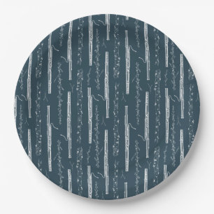 Woodland Bassoon (Blue) Musical Instrument Paper Plate