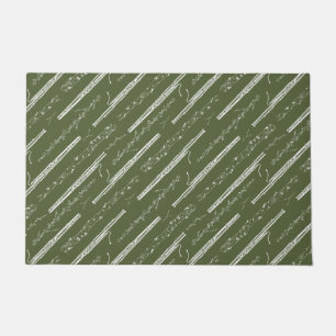 Woodland Bassoon Music Gift Band Orchestra Green Doormat