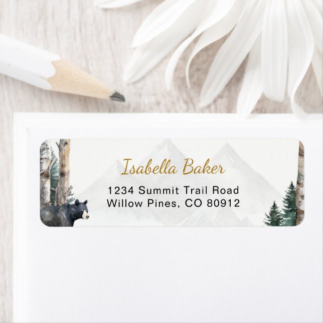 Woodland Bear Baby shower Adventure Adresse de ret (En situation)
