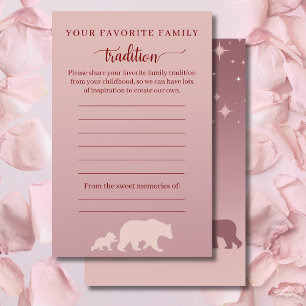 Woodland Bear Baby Shower Family Tradition Game