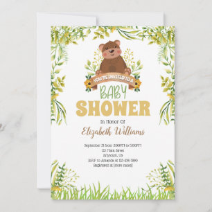 Woodland Bear Baby Shower Invitation