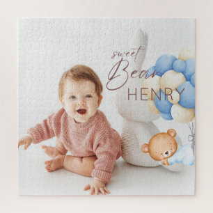 Woodland Bear Boy Birthday Party Photo Gifts Game Jigsaw Puzzle