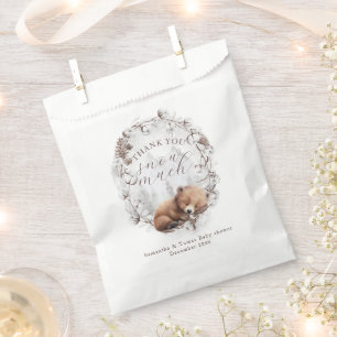 Woodland Bear Cold outside Winter Baby Shower Favour Bag