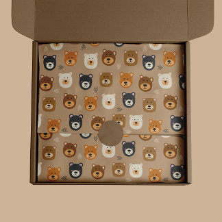 Woodland Bear cute kids Tissue Paper
