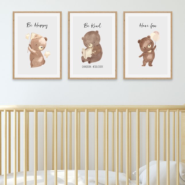 Woodland Bear Nursery Personalized Text Name (Creator Uploaded)