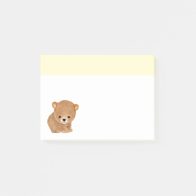 Woodland Bear Post it Note (Front)