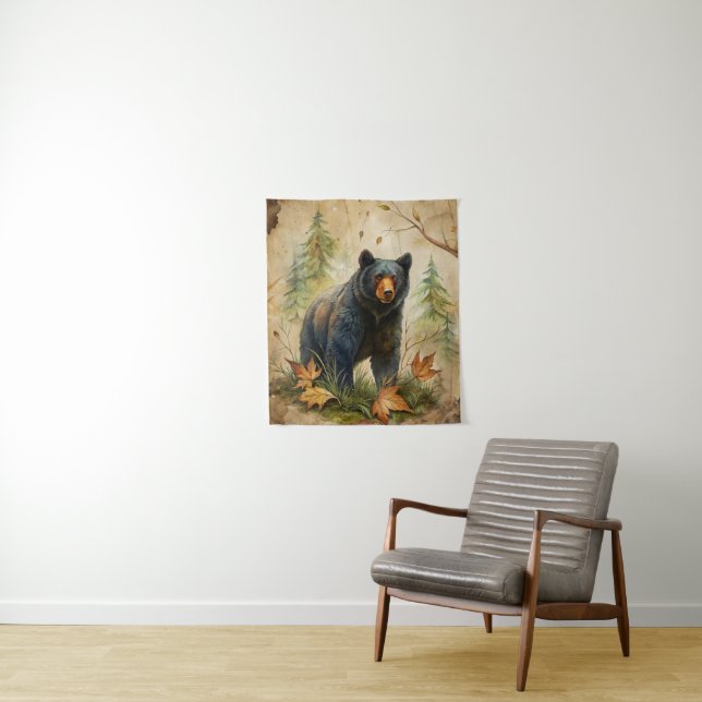 Woodland Bear Tapestry (In Situ)