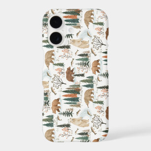Woodland Bear & Trout Pattern Forest Wildlife Pi