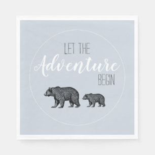 Woodland Bears Baby Shower Party Napkin