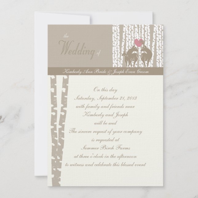 Woodland Birch Wedding Invitation (Front)