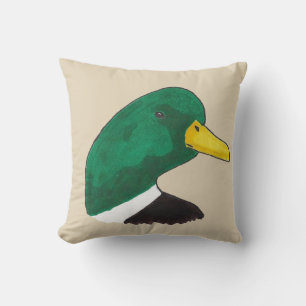 Woodland Bird Mallard Duck Throw Pillow