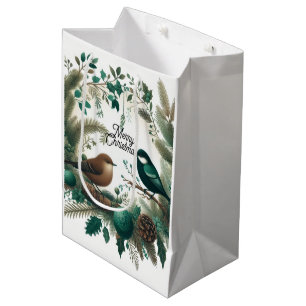 Woodland Birds and Branches Holiday Medium Gift Bag