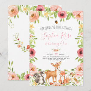 Woodland Birthday Invitation Forest Animals Party