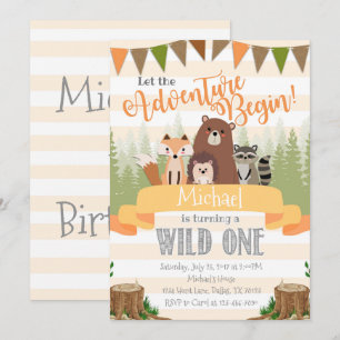 Woodland Birthday Party Invitation Invitation natu