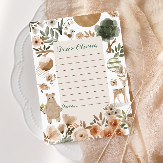 Woodland Birthday Time Capsule Note Message Card (Creator Uploaded)