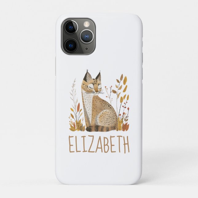 Woodland Bobcat Cute Personalized Case-Mate iPhone Case (Back)
