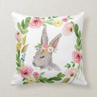 Woodland Boho Bunny Rabbit Baby Nursery Pillow