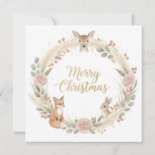 Woodland Boho Christmas Greeting Card