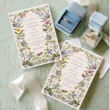 Woodland Boho Vintage Botanical Wildflower Wedding