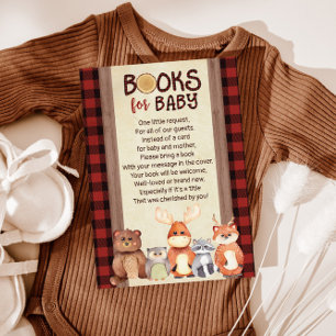 Woodland Book Request Card, Books For Baby Invitation