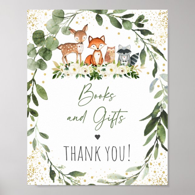 Woodland Books & Gifts Baby Shower Sign (Front)